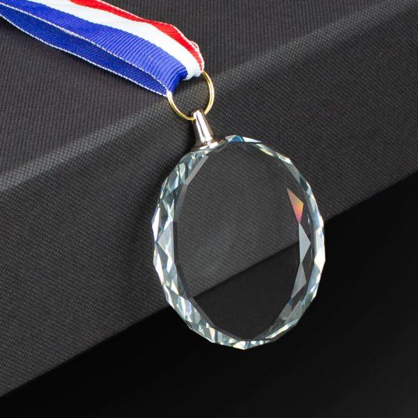 Medalla Cristal "Diamond" con cinta tricolor - Imagen 5