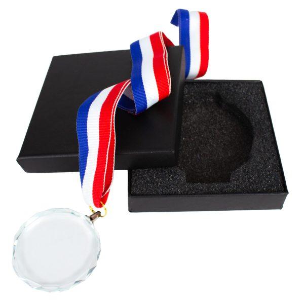 Medalla Cristal "Diamond" con cinta tricolor - Imagen 4