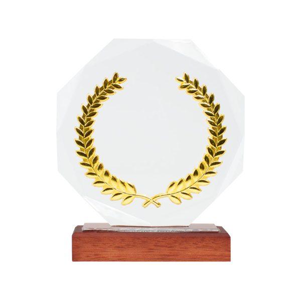 Trofeo Galvano de Madera, Cristal y Acero "Phelps" - Imagen 2