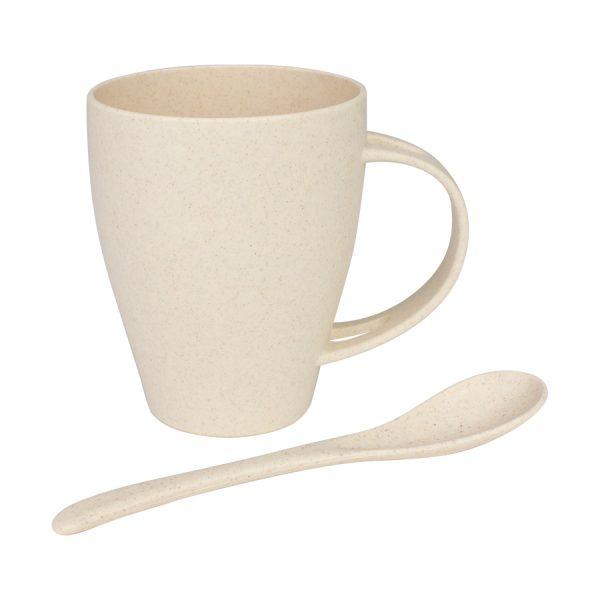Mug de caña de Trigo con Cuchara 400cc - Imagen 3