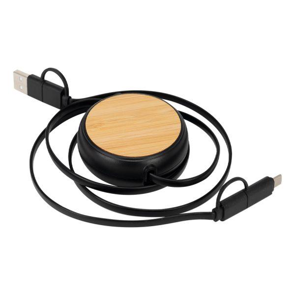 Connect Multicargador Retráctil 4 en 1 de ABS/Bamboo - Imagen 8