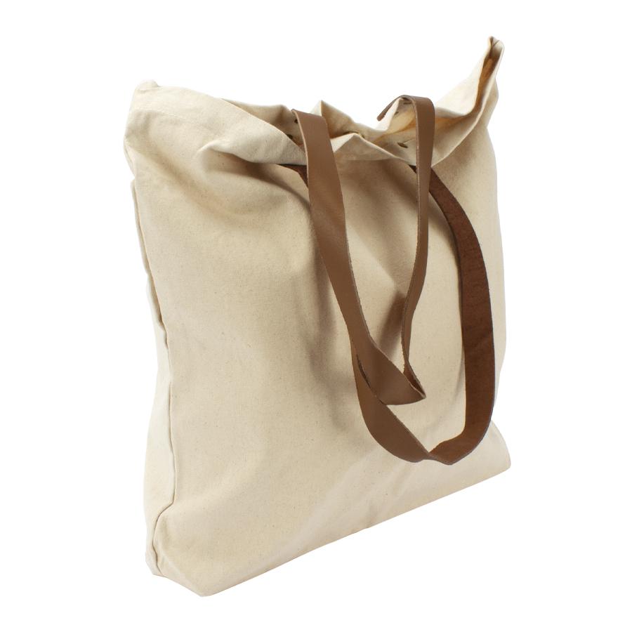 Bolsa de Compras 10oz Canvas asas Cuero - Imagen 2