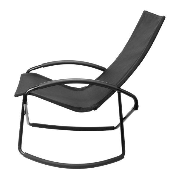 Silla mecedora negra con apoya-brazos - Imagen 2