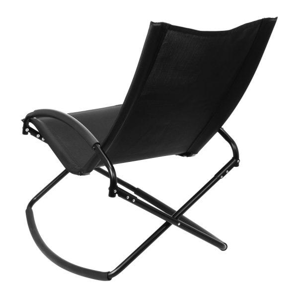 Silla mecedora negra con apoya-brazos - Imagen 3
