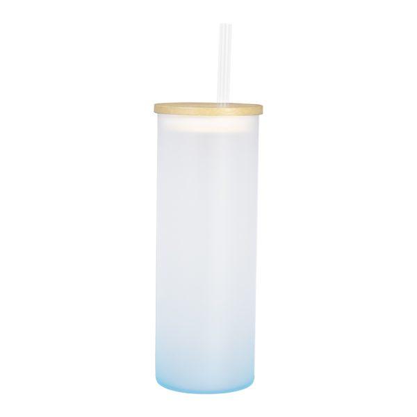 Botella Vidrio Borosilicato Sublimación, tapa Bamboo 500cc - Imagen 4