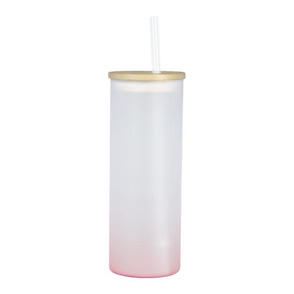Botella Vidrio Borosilicato Sublimación, tapa Bamboo 500cc - Imagen 7