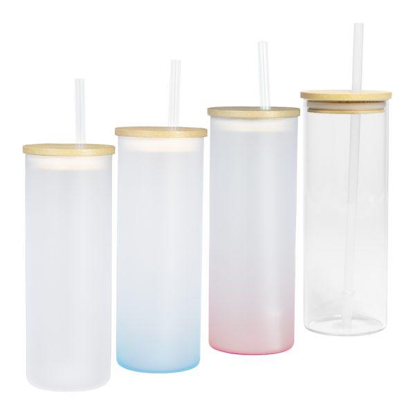 Botella Vidrio Borosilicato Sublimación, tapa Bamboo 500cc - Imagen 15