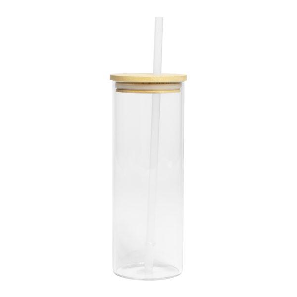 Botella Vidrio Borosilicato Sublimación, tapa Bamboo 500cc - Imagen 12